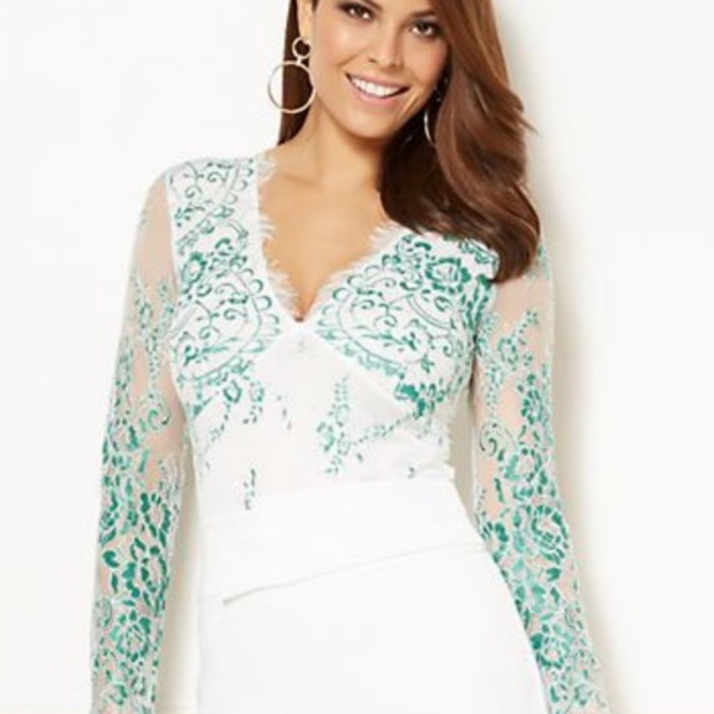 NWT. Eva Mendes Kiara Lace Body Suit